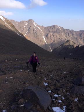 Me and my walking poles, almost there!