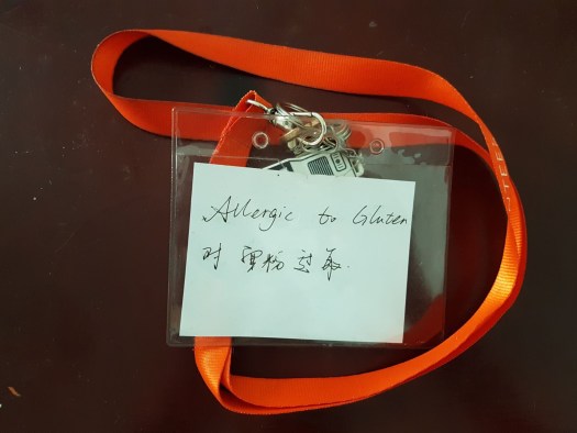 Allergic to gluten card